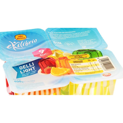[05.19.0004] GELATINA LIGHT SABORES REINA 100 GR. 8 packs x 6 (48 UNDS)